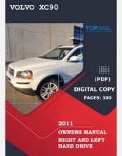 2011 VOLVO XC90 OWNERS MANUAL LHD&RHD